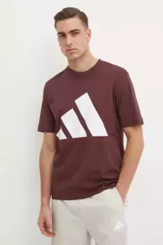 Хлопковая футболка Essentials adidas, гранатовый