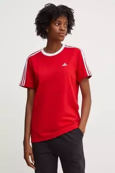Хлопковая футболка Essentials adidas, красный