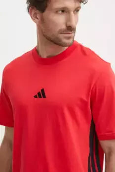 Хлопковая футболка Essentials adidas, красный