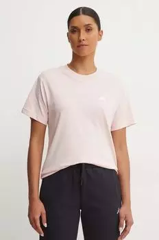 Хлопковая футболка Essentials adidas, розовый