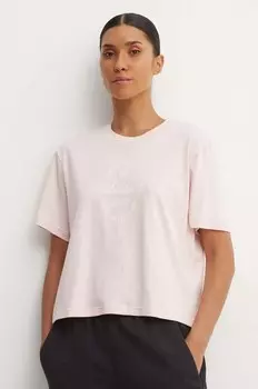 Хлопковая футболка Essentials adidas, розовый