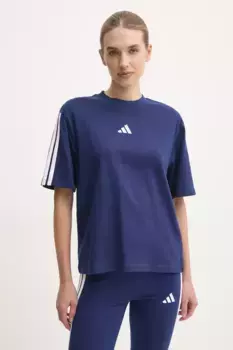 Хлопковая футболка Essentials adidas, темно-синий