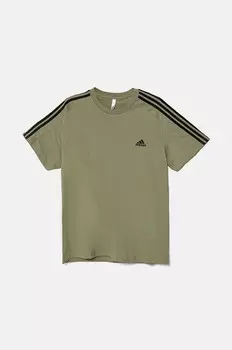Хлопковая футболка Essentials adidas, зеленый