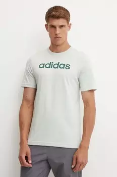 Хлопковая футболка Essentials adidas, зеленый