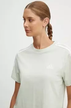 Хлопковая футболка Essentials adidas, зеленый