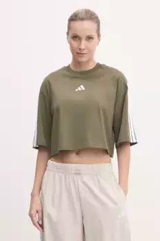 Хлопковая футболка Essentials adidas, зеленый