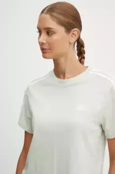 Хлопковая футболка Essentials adidas, зеленый