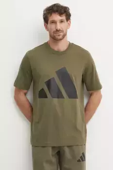 Хлопковая футболка Essentials adidas, зеленый