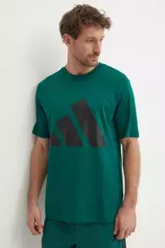Хлопковая футболка Essentials adidas, зеленый