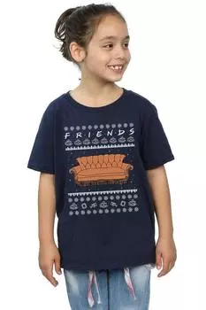 Хлопковая футболка Fair Isle Couch Friends, темно-синий