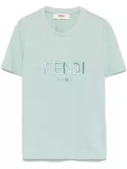 Хлопковая футболка FENDI, синий