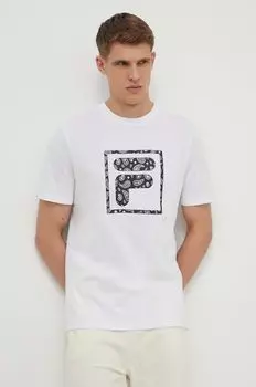 Хлопковая футболка Fila, белый