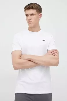 Хлопковая футболка Fila, белый