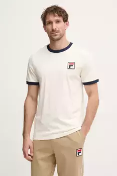 Хлопковая футболка Fila, бежевый