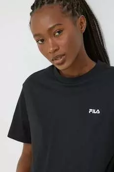 Хлопковая футболка Fila, черный