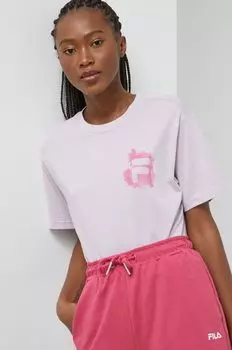 Хлопковая футболка Fila, фиолетовый