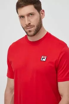 Хлопковая футболка Fila, красный