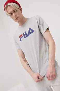 Хлопковая футболка Fila, серый