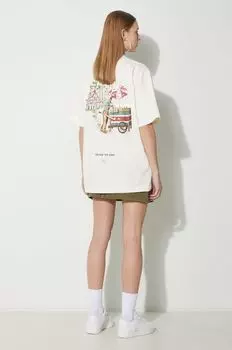 Хлопковая футболка Filling Pieces, бежевый