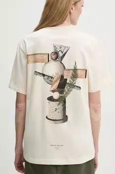 Хлопковая футболка Filling Pieces, бежевый