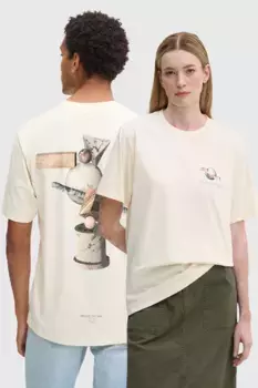 Хлопковая футболка Filling Pieces, бежевый