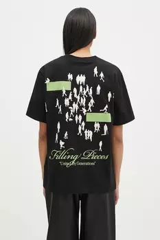 Хлопковая футболка Filling Pieces, черный