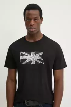 Хлопковая футболка FLAG BW Pepe Jeans, черный