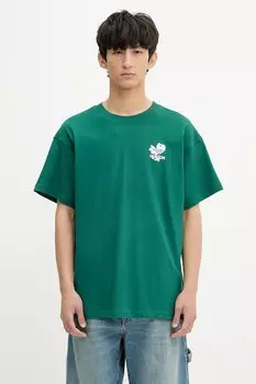 Хлопковая футболка Florals Logo Adidas Originals, зеленый