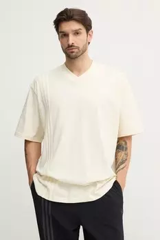 Хлопковая футболка FRONT ST TEE Adidas Originals, бежевый