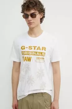 Хлопковая футболка G-Star, белый