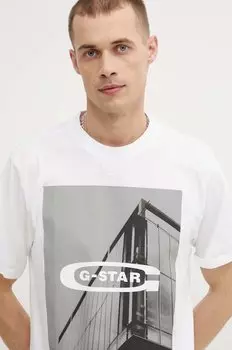 Хлопковая футболка G-Star, белый