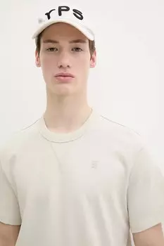 Хлопковая футболка G-Star, бежевый