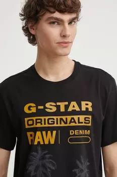Хлопковая футболка G-Star, черный