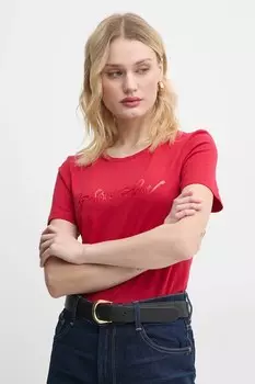 Хлопковая футболка G-Star, красный