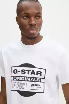Хлопковая футболка G-Star Raw, белый