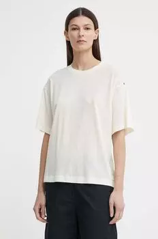 Хлопковая футболка G-Star Raw, бежевый