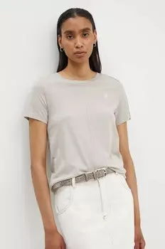 Хлопковая футболка G-Star Raw, бежевый