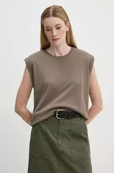 Хлопковая футболка G-Star Raw, коричневый