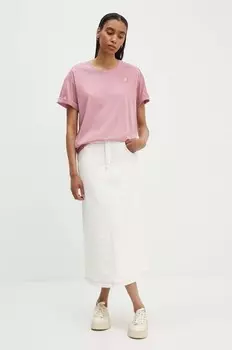 Хлопковая футболка G-Star Raw, розовый