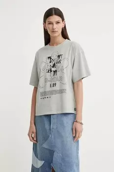Хлопковая футболка G-Star Raw, серый