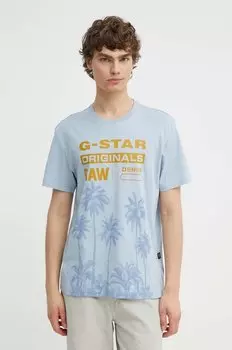 Хлопковая футболка G-Star, синий