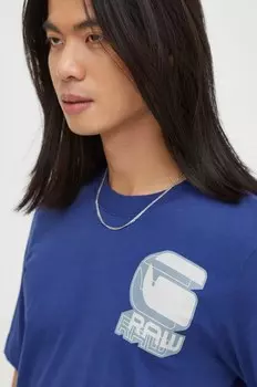 Хлопковая футболка G-Star, синий