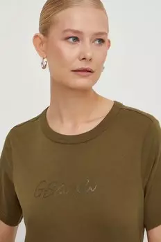 Хлопковая футболка G-Star, зеленый