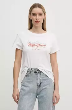 Хлопковая футболка GALEY Pepe Jeans, белый