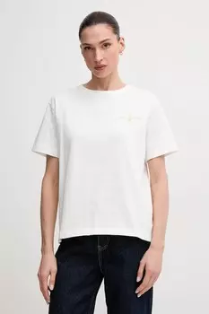 Хлопковая футболка Gant, белый