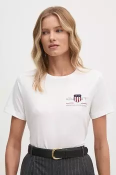 Хлопковая футболка Gant, белый