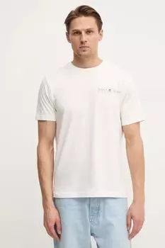 Хлопковая футболка Gant, бежевый