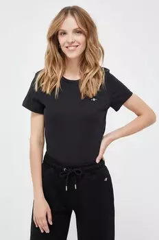 Хлопковая футболка Gant, черный