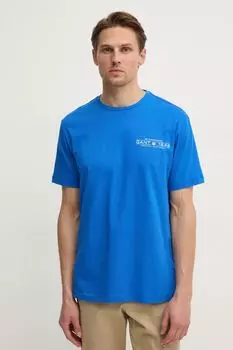 Хлопковая футболка Gant, фиолетовый