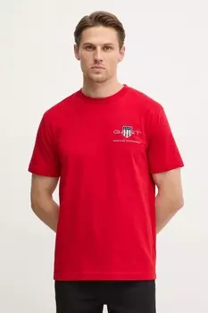 Хлопковая футболка Gant, красный